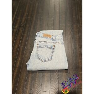 Iris Womens Premium Skinny Fit Mid Rise Stone Wash Denim Blue Jeans Size 9 30x30